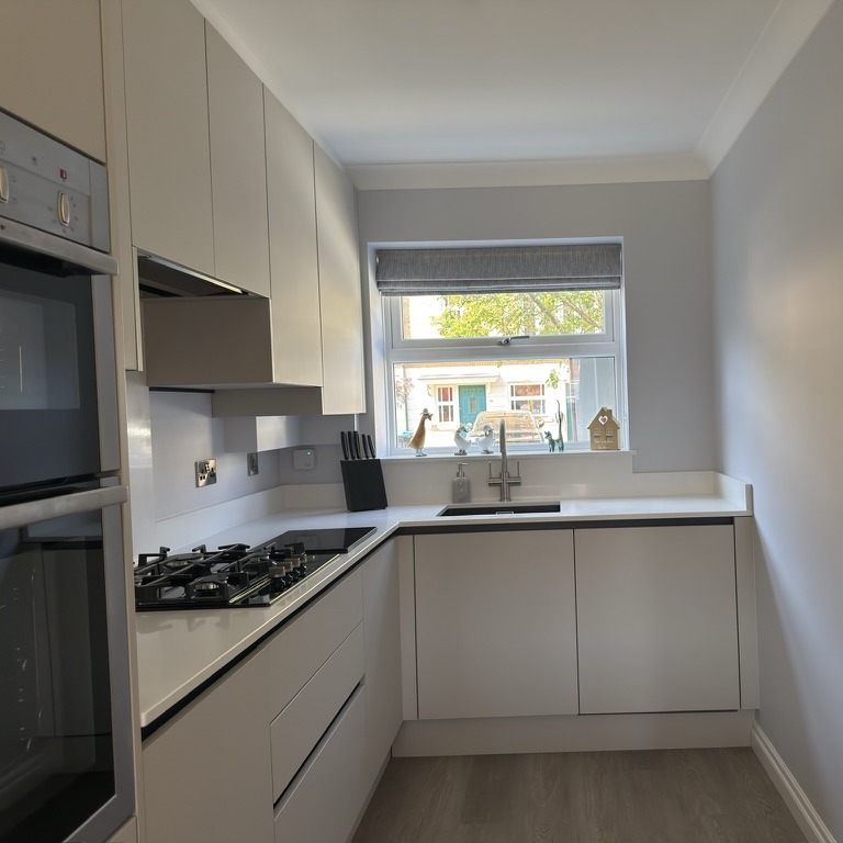 Small kitchen in Milton Keynes Small grey kitchen
